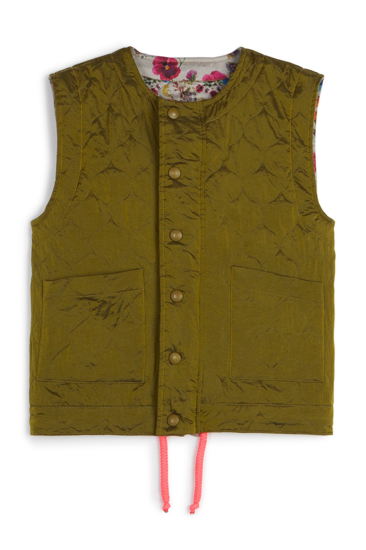 VEST Antero Green Padded Flowers