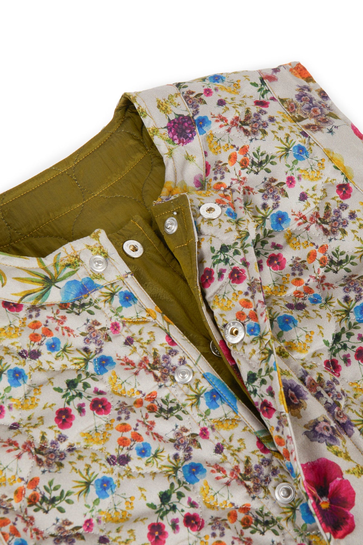 VEST Antero Green Padded Flowers