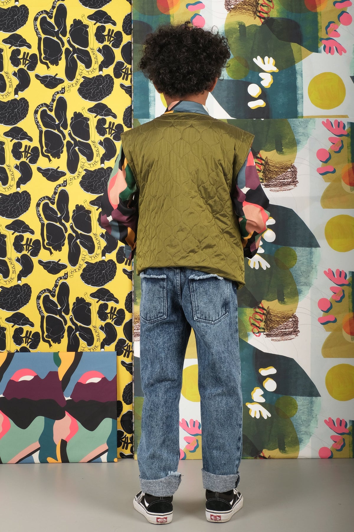 VEST Antero Green Padded Flowers