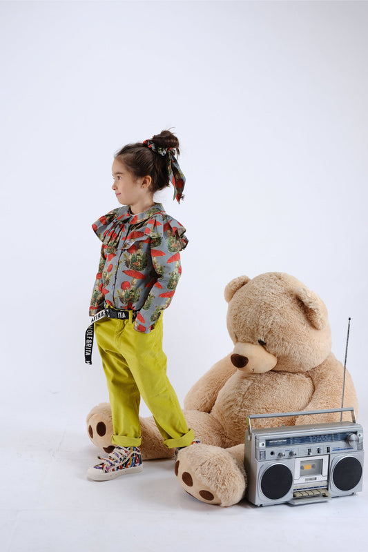 TROUSERS Filipe Velvet Lime