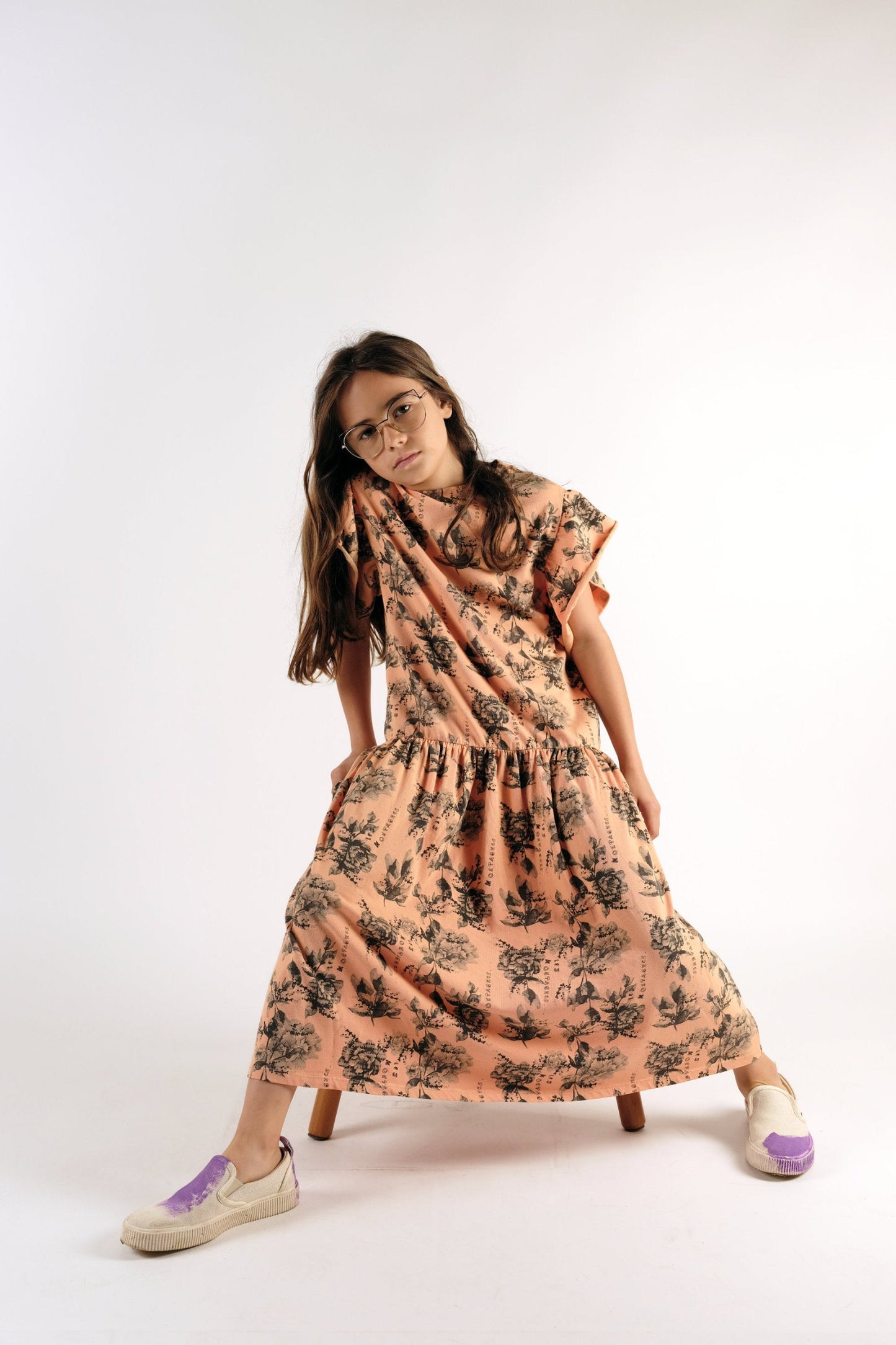 DRESS Jacinta Flowers Peach